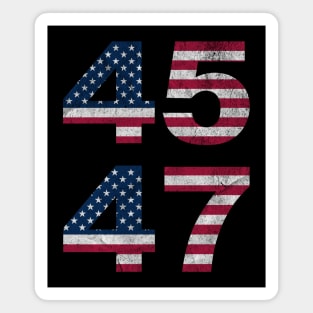 Donald Trump President USA Patriotic 45 47 American Flag Design Magnet
